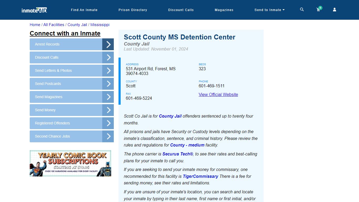 Scott County MS Detention Center - Inmate Locator